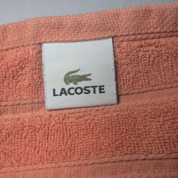 Lacoste 4 Set Orange Towels Bath Body Hand Hair 100% Cotton 30x52" Crocodile - Picture 6 of 12